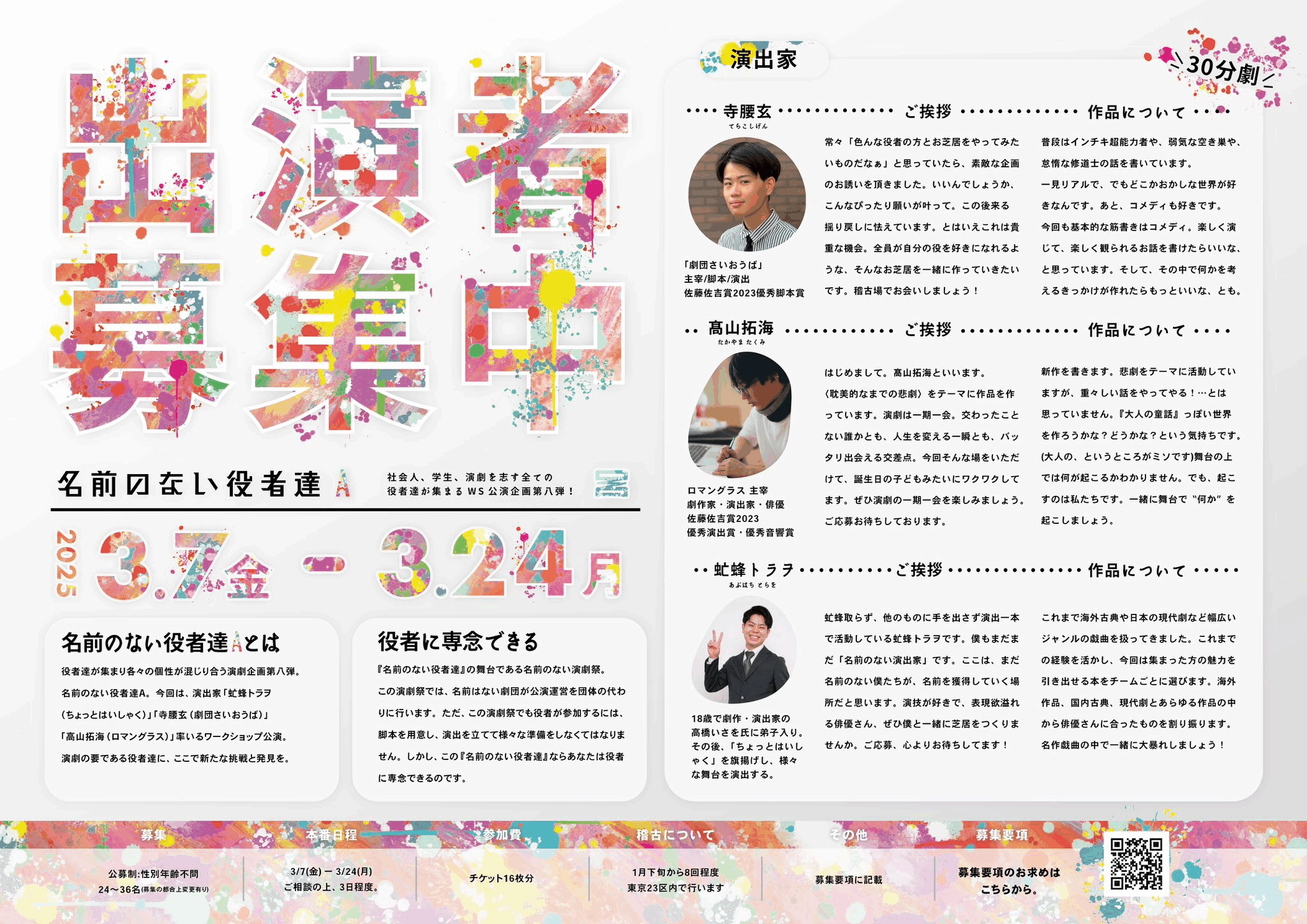 【名前のない役者達A】
寺腰玄が演出家として参加